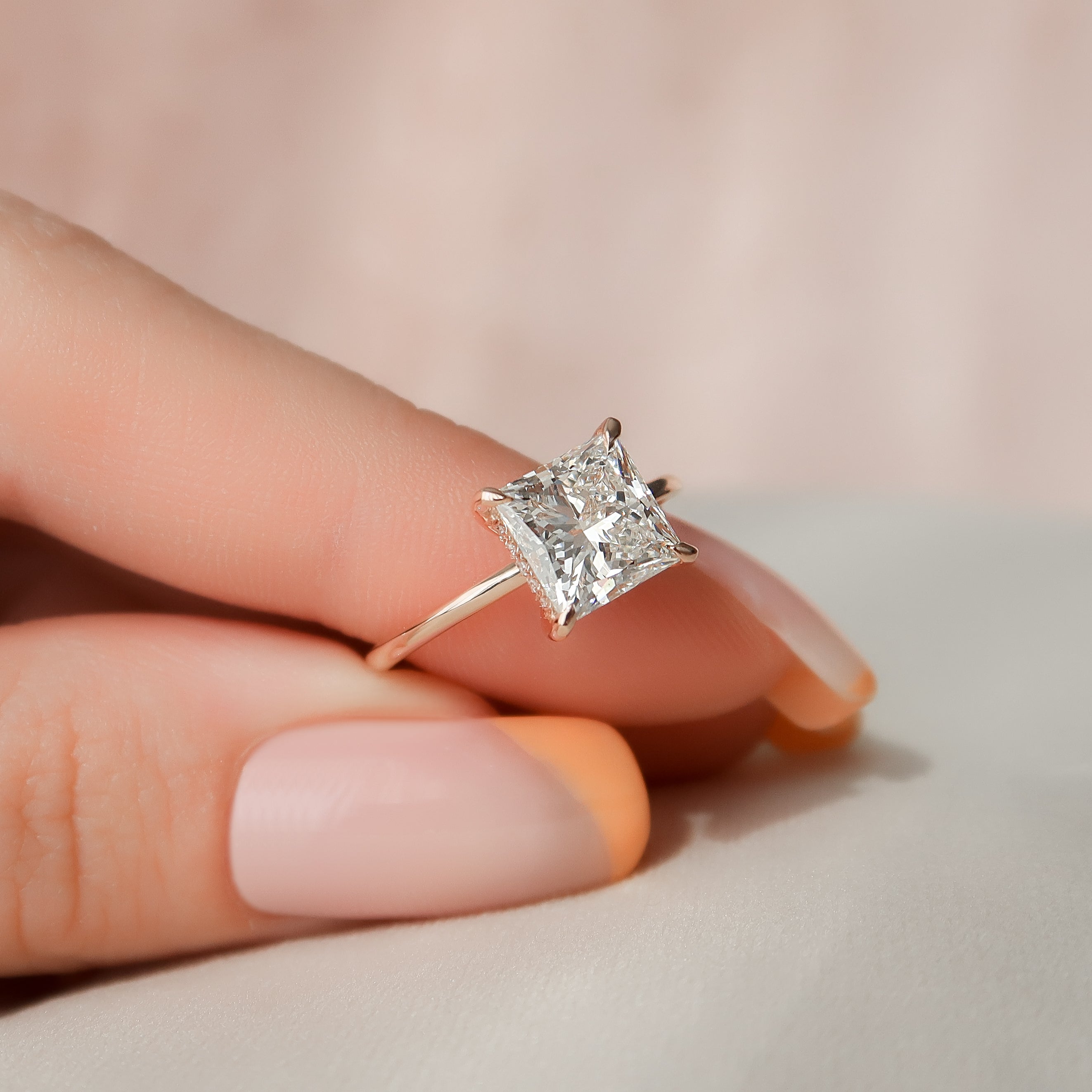 Amazon.com: GUIDECUN Women's Princess Cut Cubic Zirconia 2 Piece Bridal Ring  Set,CZ Halo Solitaire Wedding Engagement Ring Set (US Size 6)