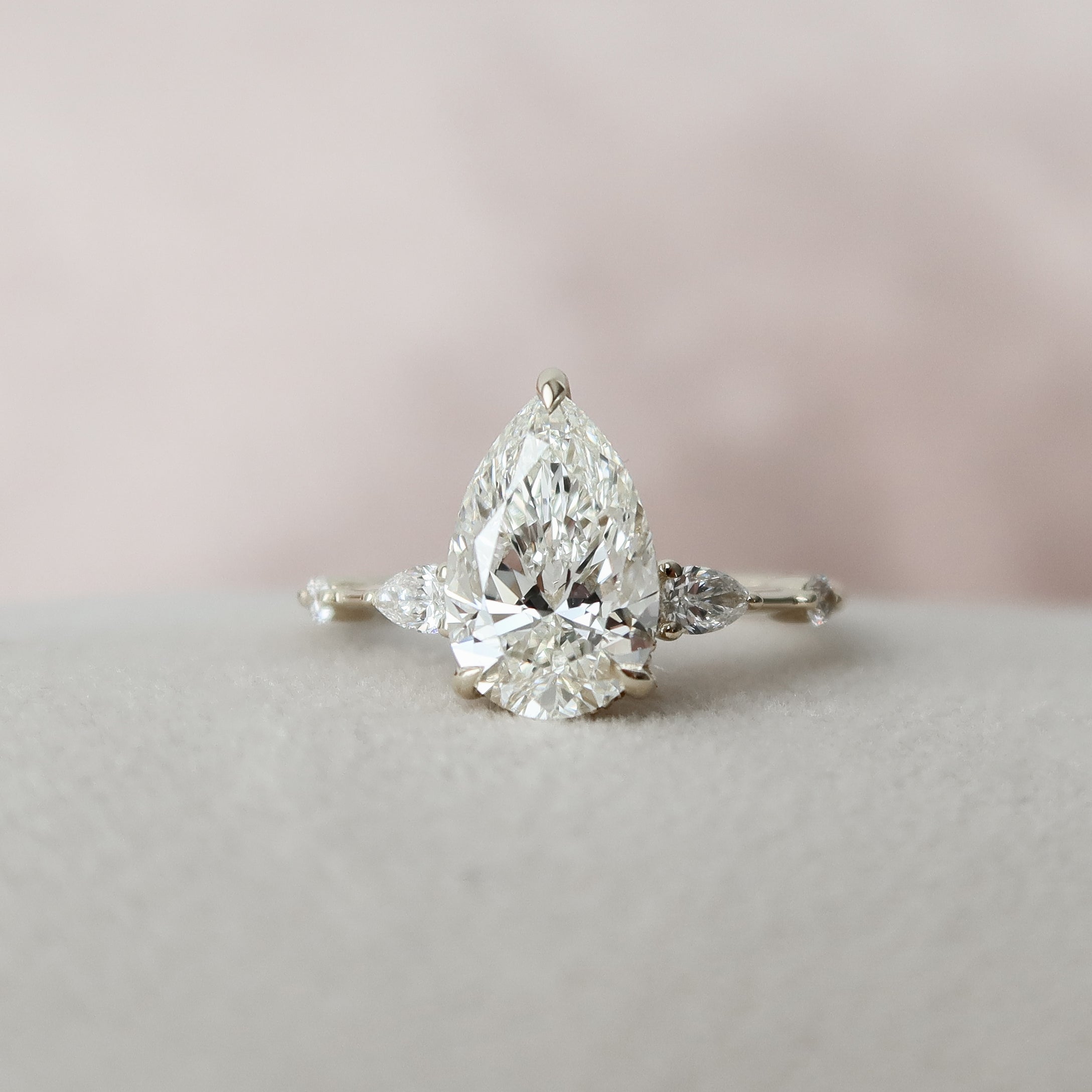 Pear Shape Halo, Beaded Prong, Diamond Engagement Ring Setting - Barsky  Diamonds
