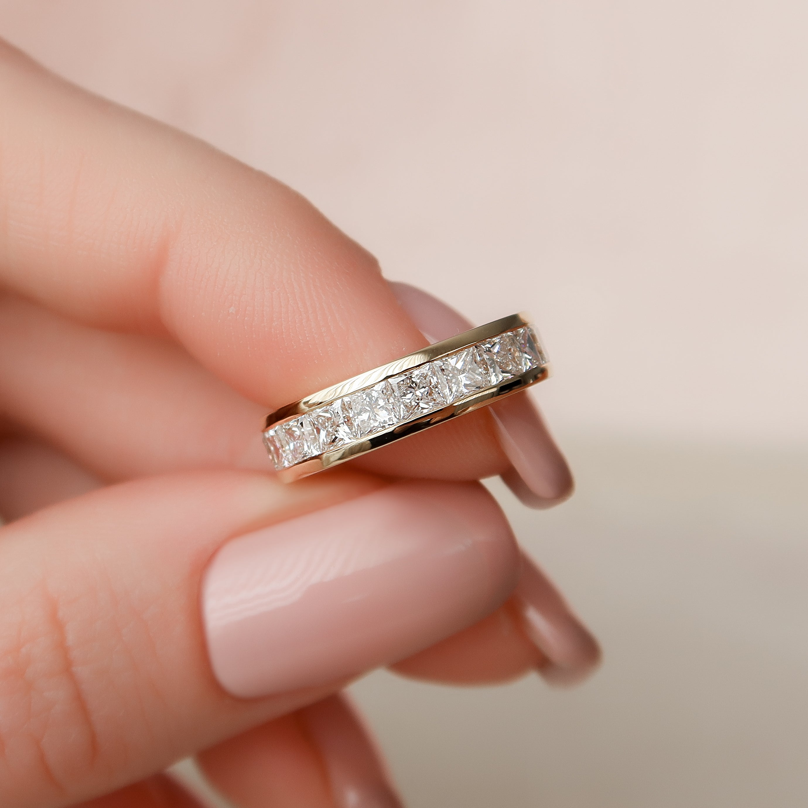 Gemstone Band Round Cut Eternity Rings - Provence Jewelry