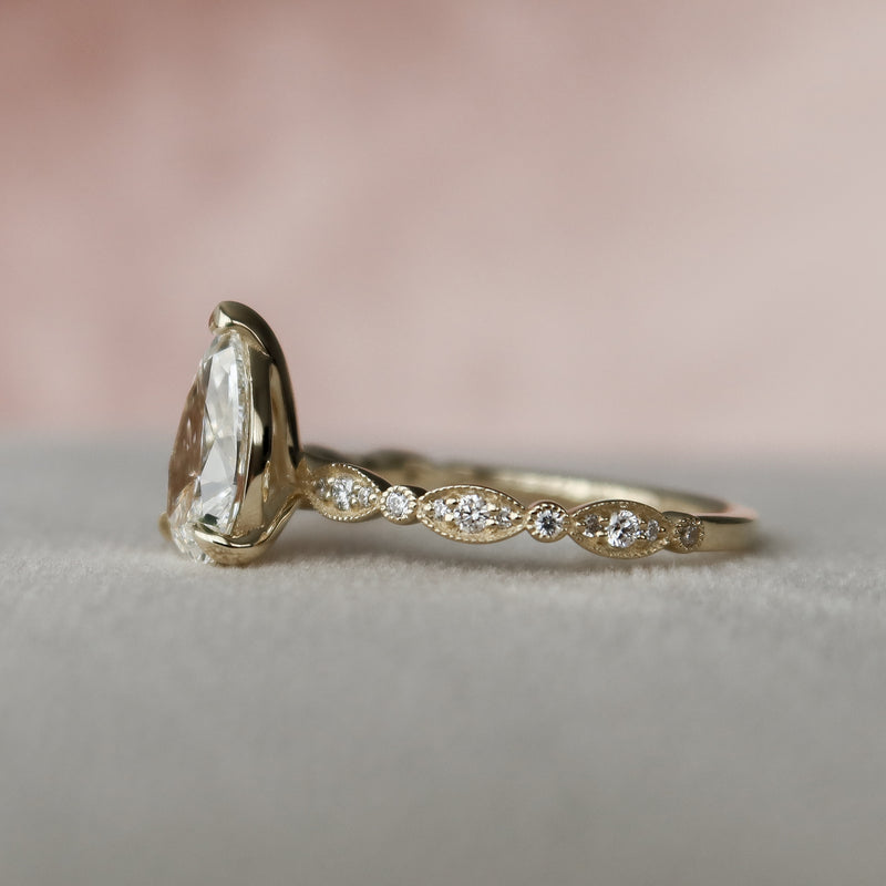 Buy Elegant Leaf Diamond Ring, Dainty 14K Gold Ring, Ivy Gold Ring,  Minimalist Gold Ring, Anniversary Ring, Handmade Jewelry, Bridesmaid Gifts  Online in India - Etsy