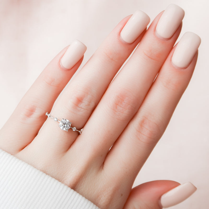 Buy Simple Design 1 Gram Gold Modern Light Weight Thin White Stone Ring for  Girls