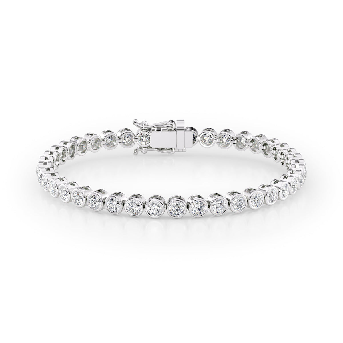 Bezel Tennis Bracelet 5.5tcw WG