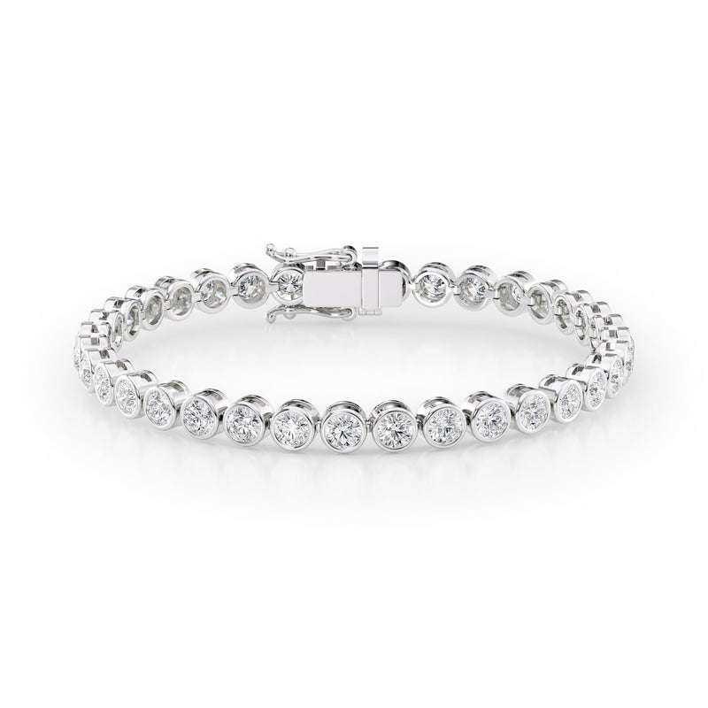 Bezel Tennis Bracelet 6.5tcw WG