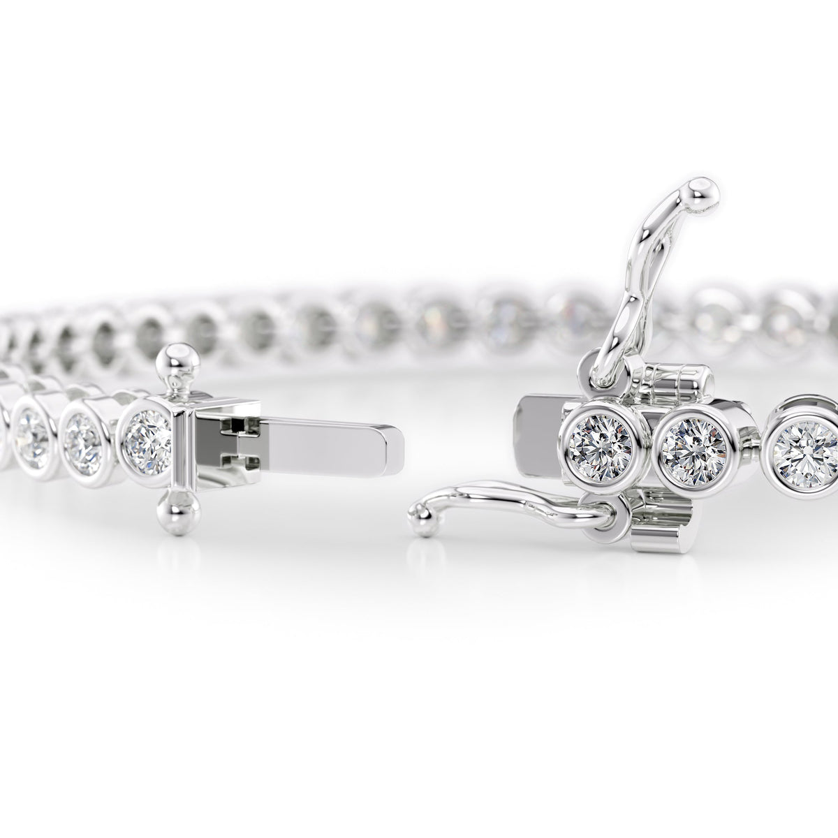 Bezel Tennis Bracelet 2.5tcw WG