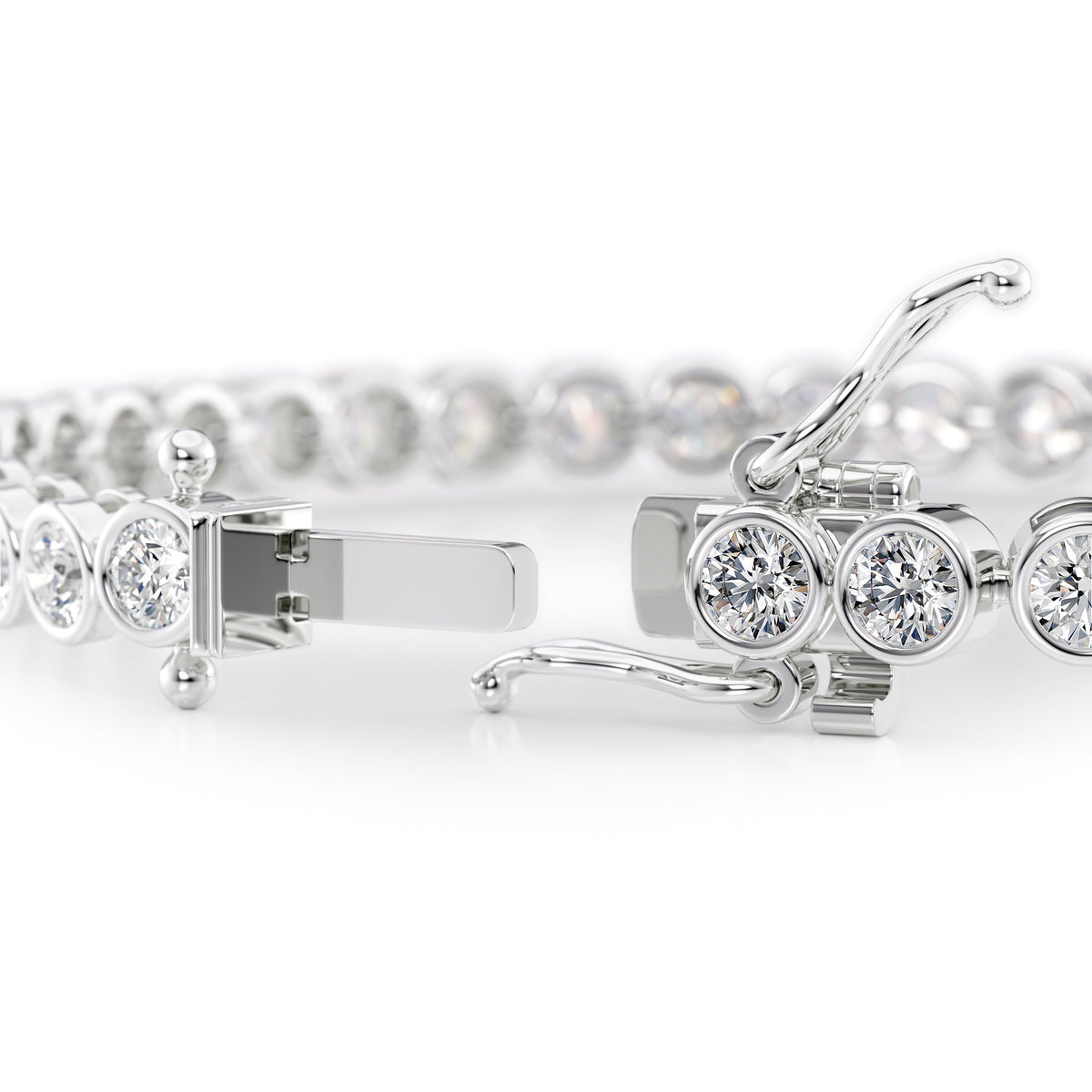 Bezel Tennis Bracelet 5.5tcw WG