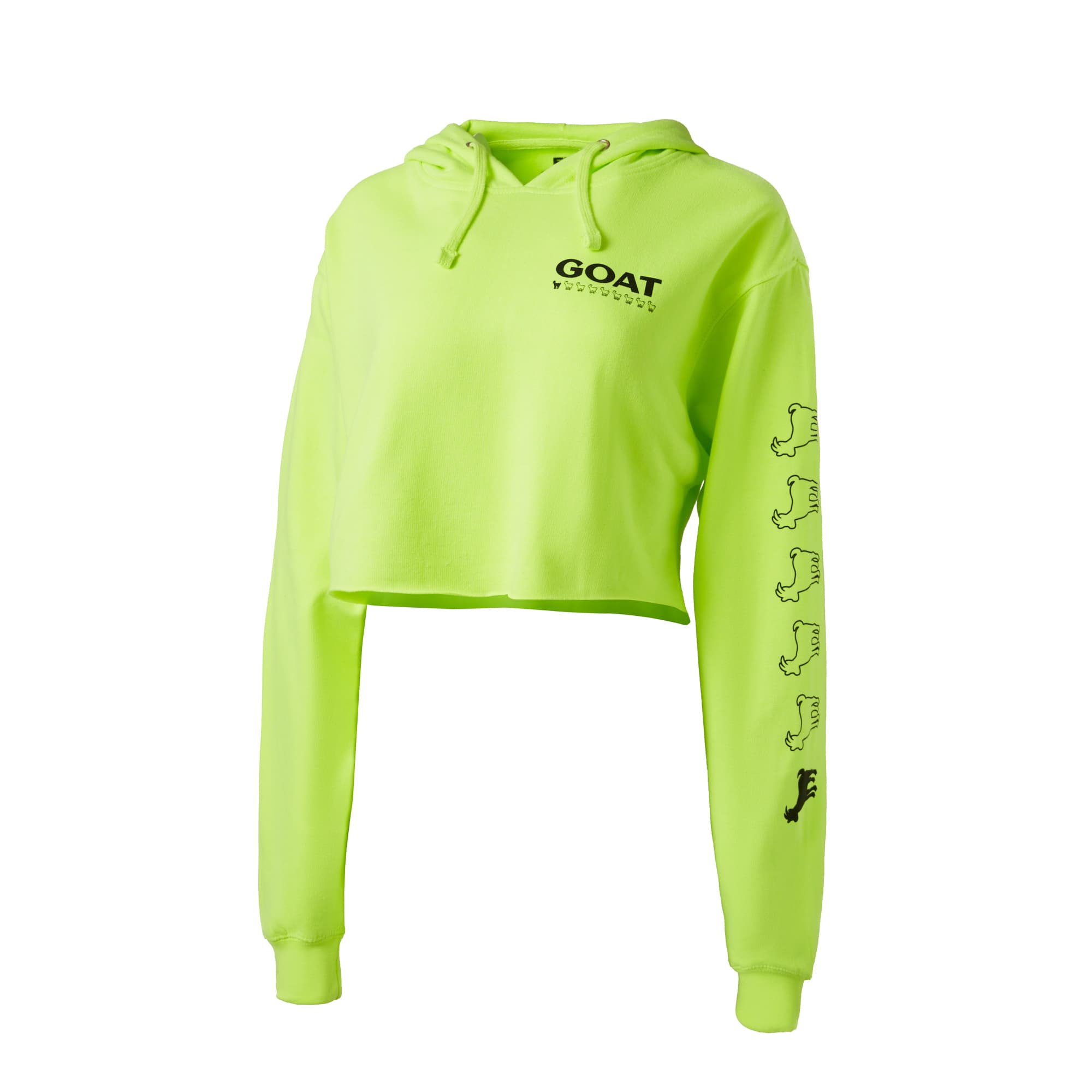 lime green crop top hoodie