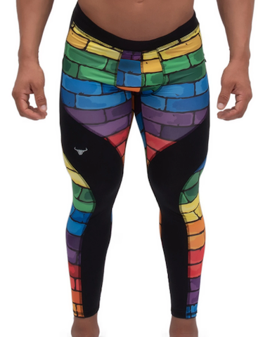 rainbow stone wall leggings