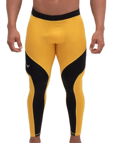 yellow and black meggings