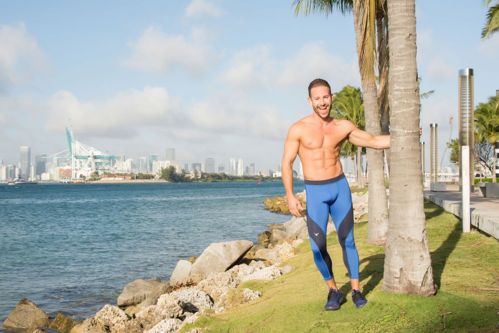 Man posing in Meggings