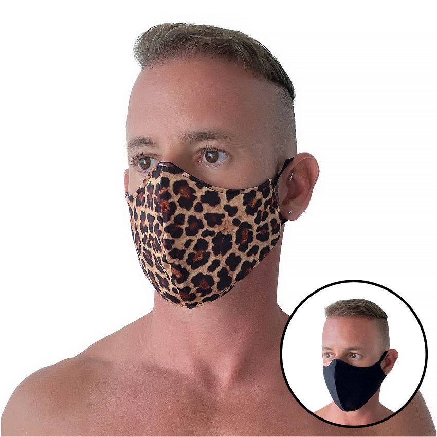 leopard print reversible face mask
