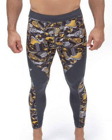 gray graffiti meggings