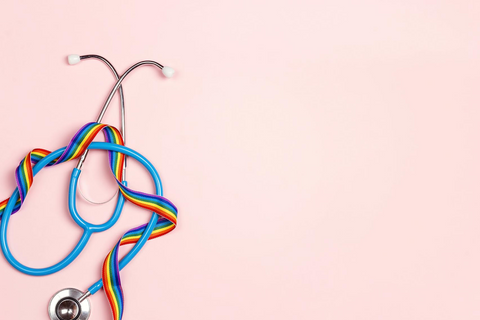 Stethoscope with LGBT rainbow