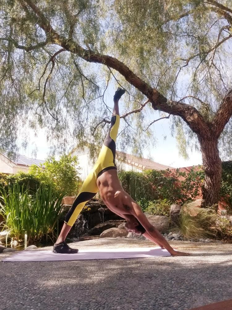 man doing yoga