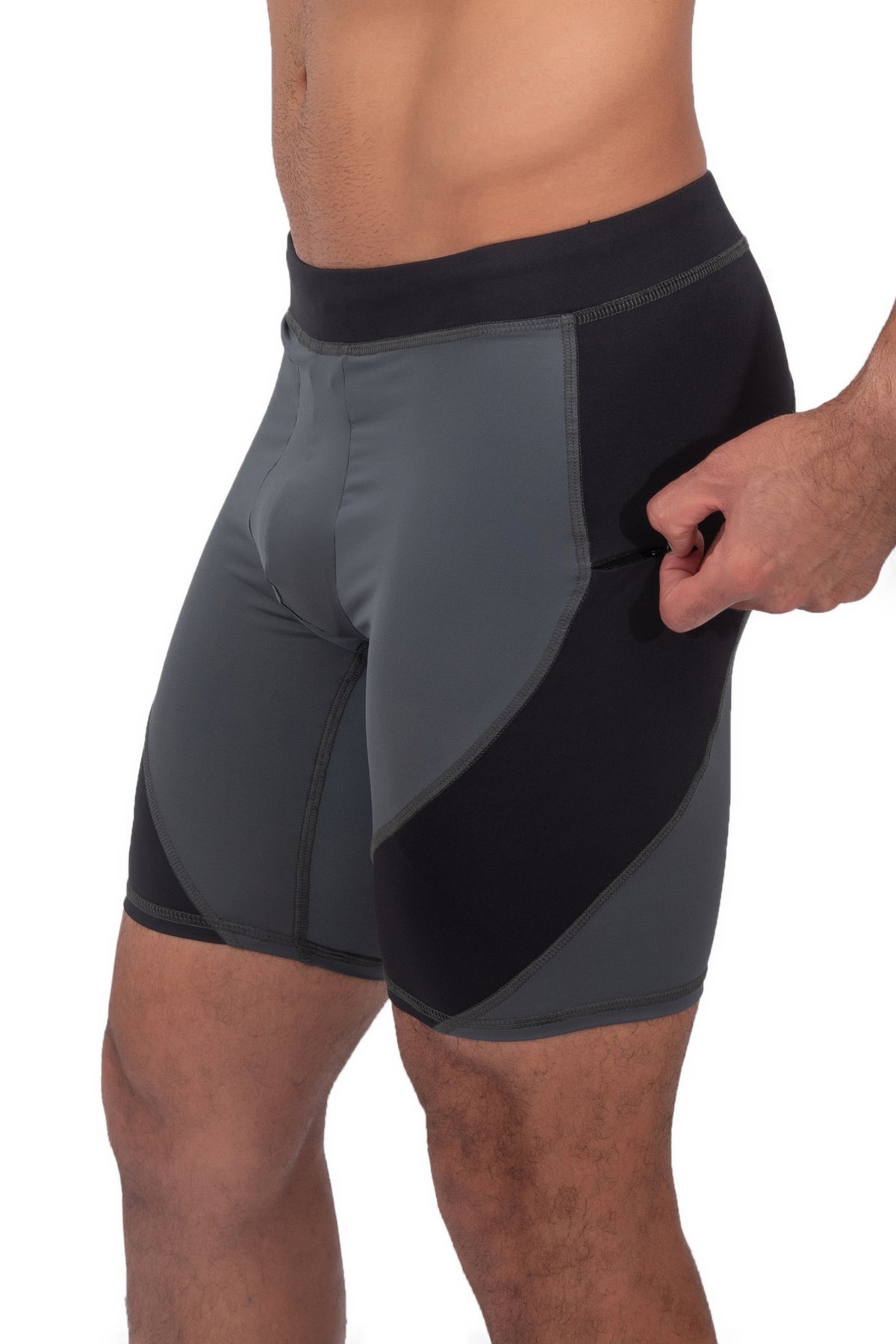 Men's Gray/Black Compression Shorts | Matador Meggings