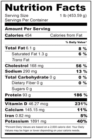 Nutritional Fact Red Snapper 1-2 lbs