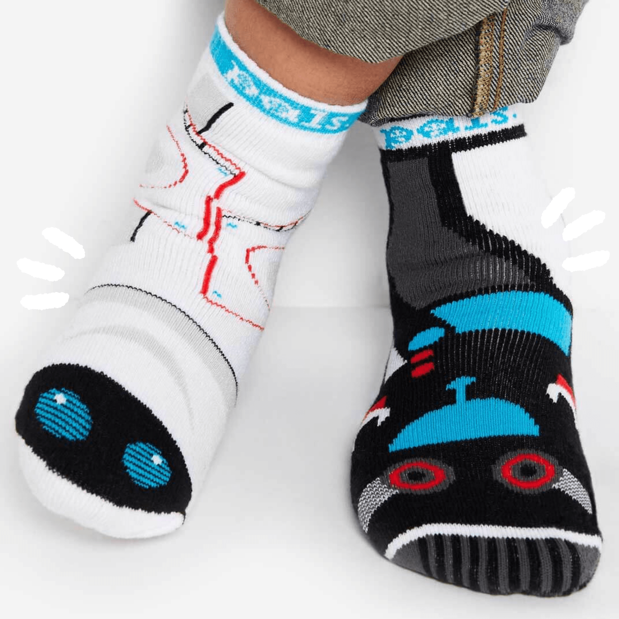 Kid's Submarine & Octopus Socks, Mismatched by Design