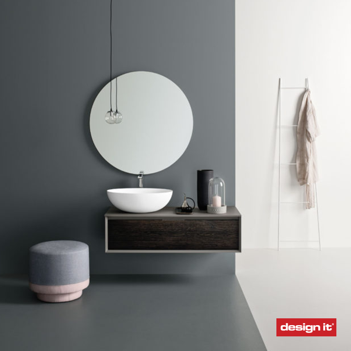 Mueble de baño con lavamanos sobre tope, modelo Materia. Composición 0–  Design It Store