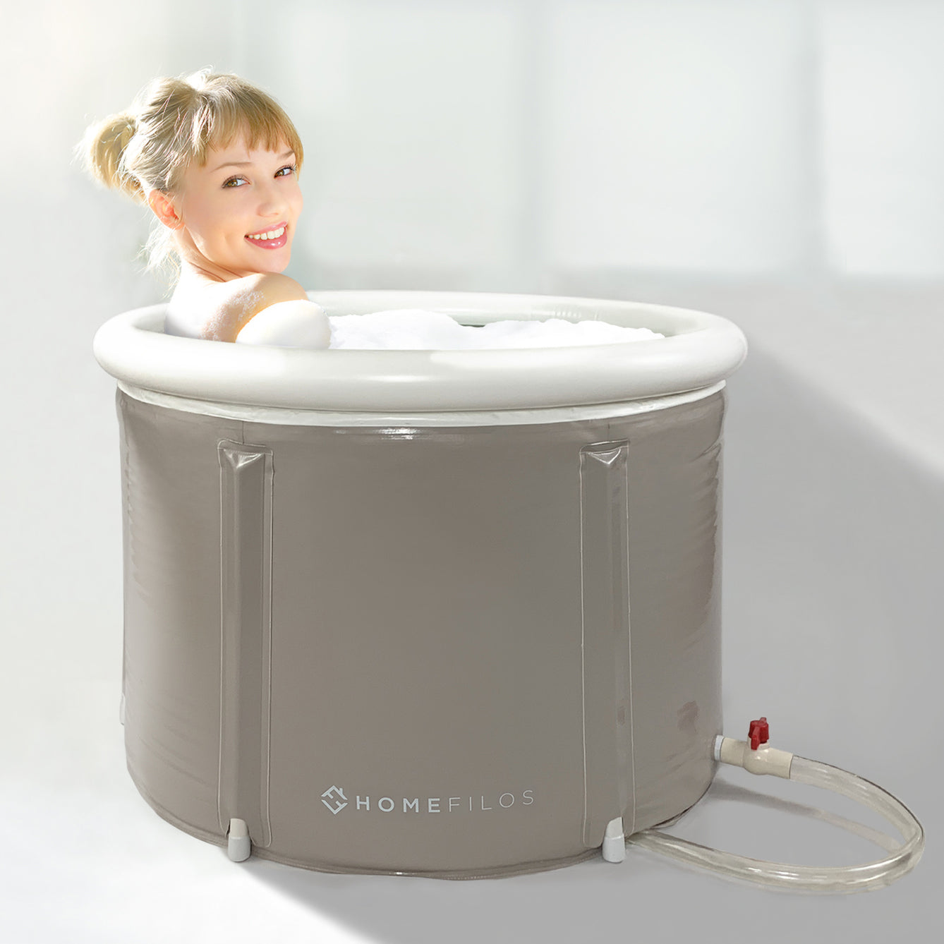 Portable Bathtub (SMALL) by Homefilos, Japanese Soaking Bath Tub for S