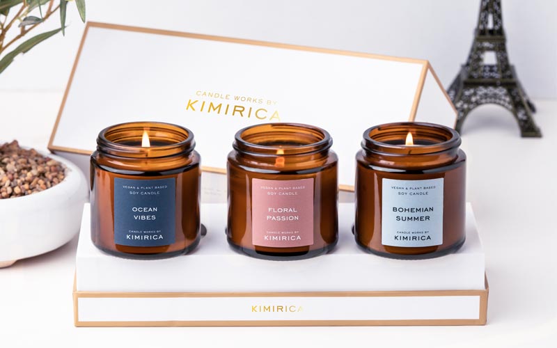 illuminating soy candle gift set set luxury gift set kimirica