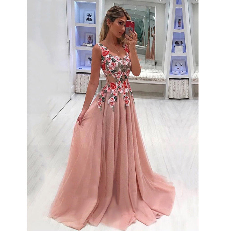 pink maxi summer dress