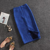 Winter Suede Midi Pencil Skirts High Waist Zipper Back Split Stretch Sheath Velvet Knee Length OL Skirts 10 Color