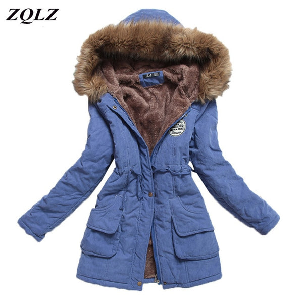 padded coat fur hood womens