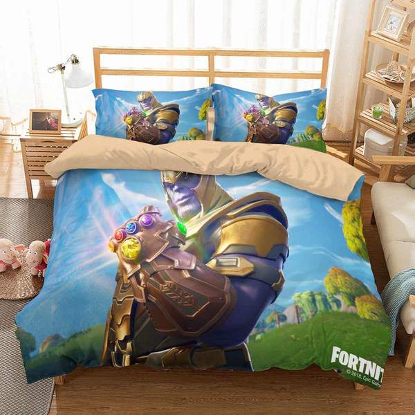 3d customize thanos in fortnite bedding set duvet cover set bedroom set bedlinen single 2pcs - fortnite bedding single