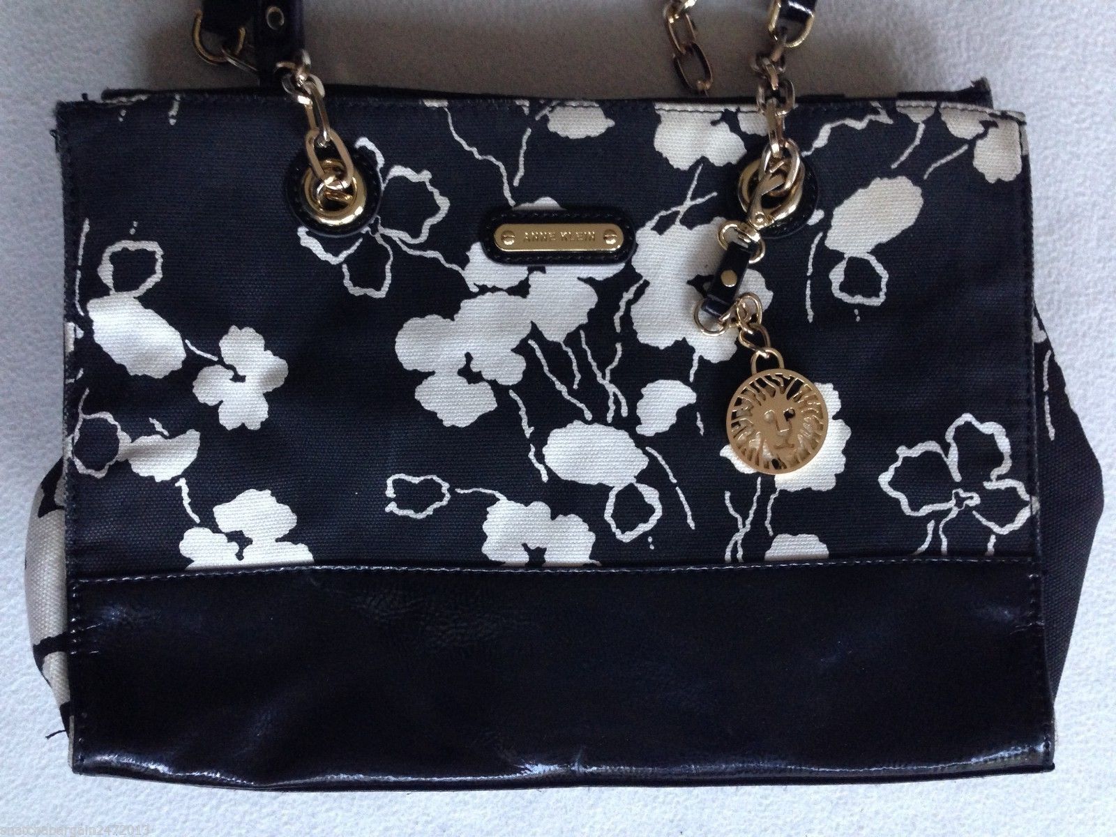 anne klein black and white purse