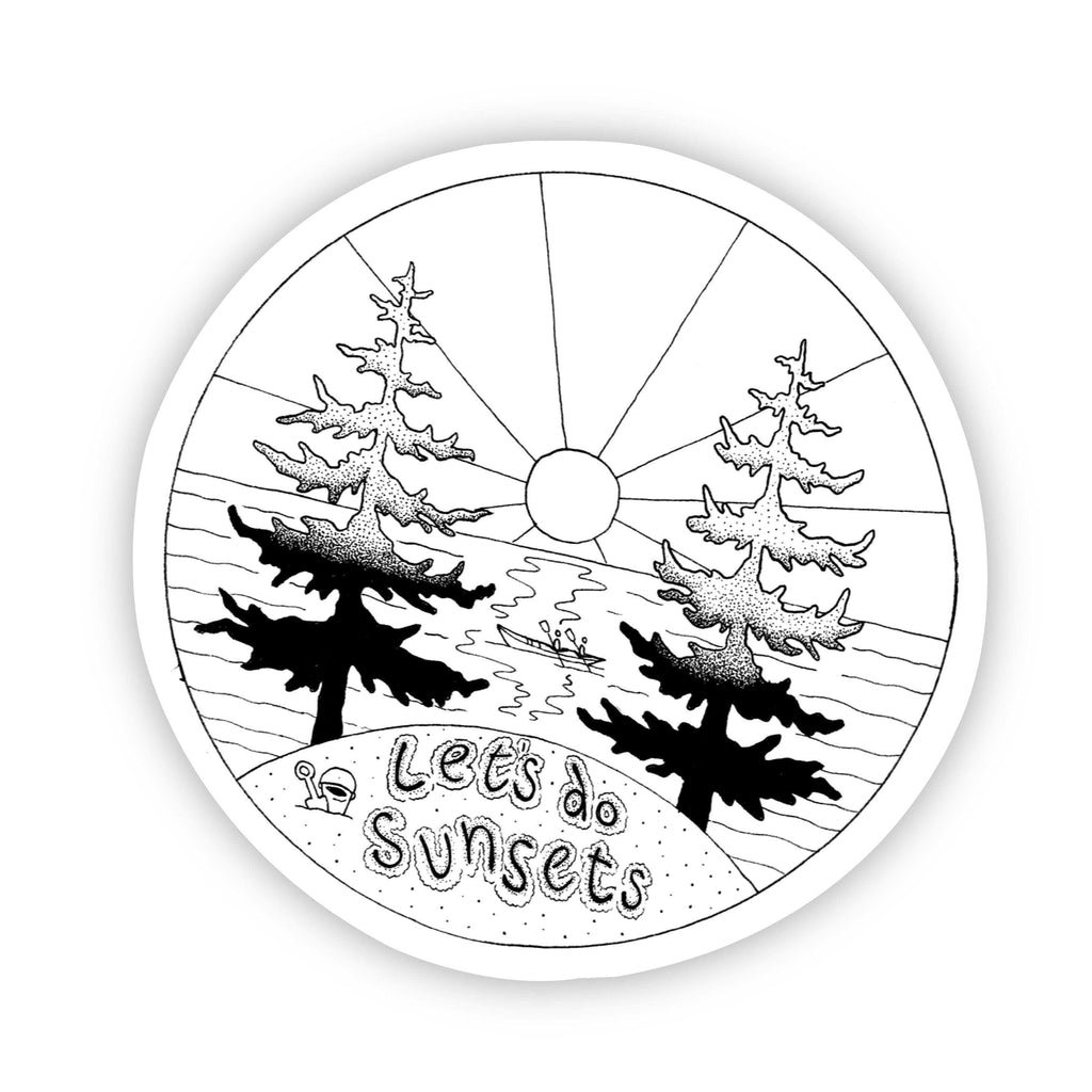 Snowy Sunset Winter Sticker – Big Moods