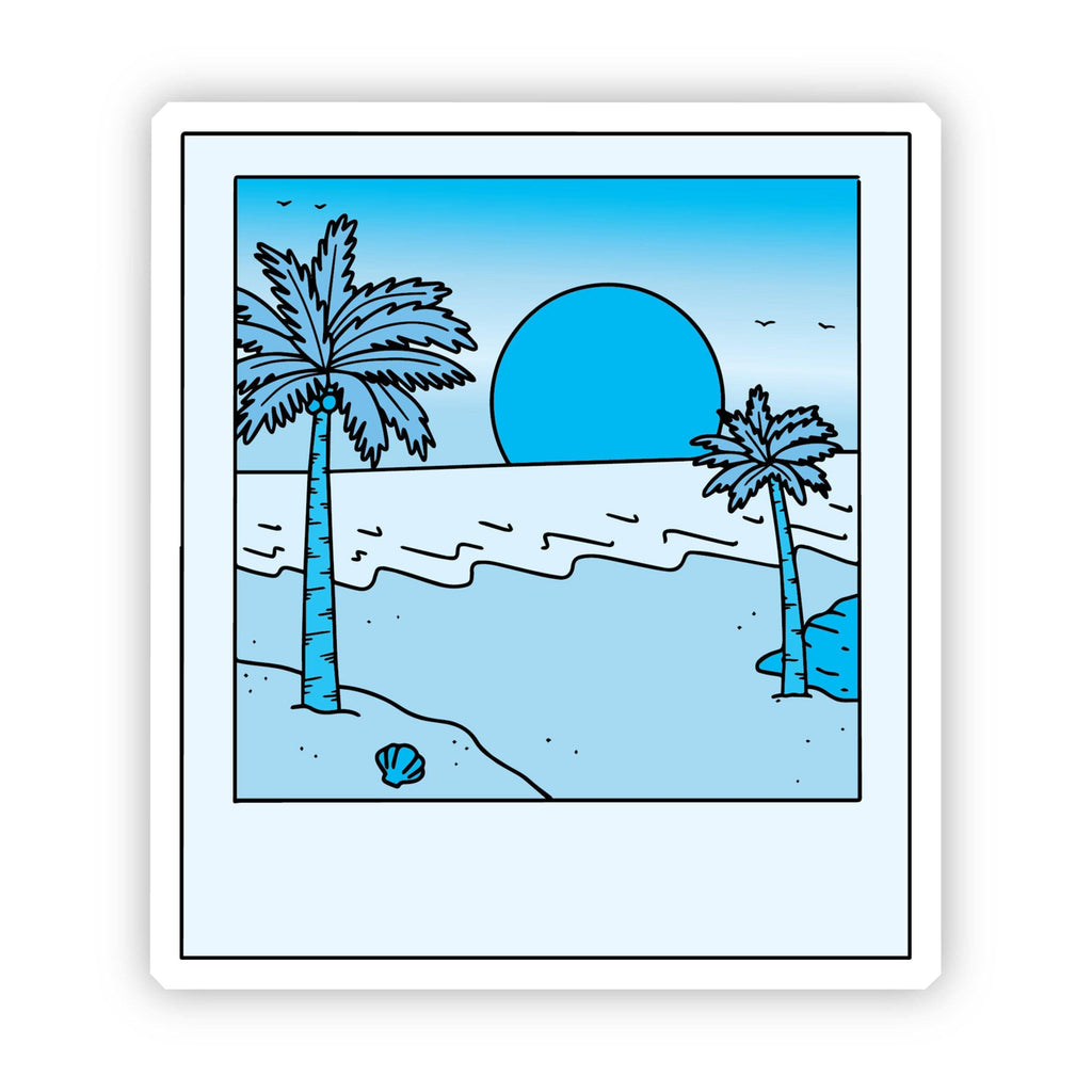 Sunset Polaroid Blue Aesthetic Sticker | Big Moods