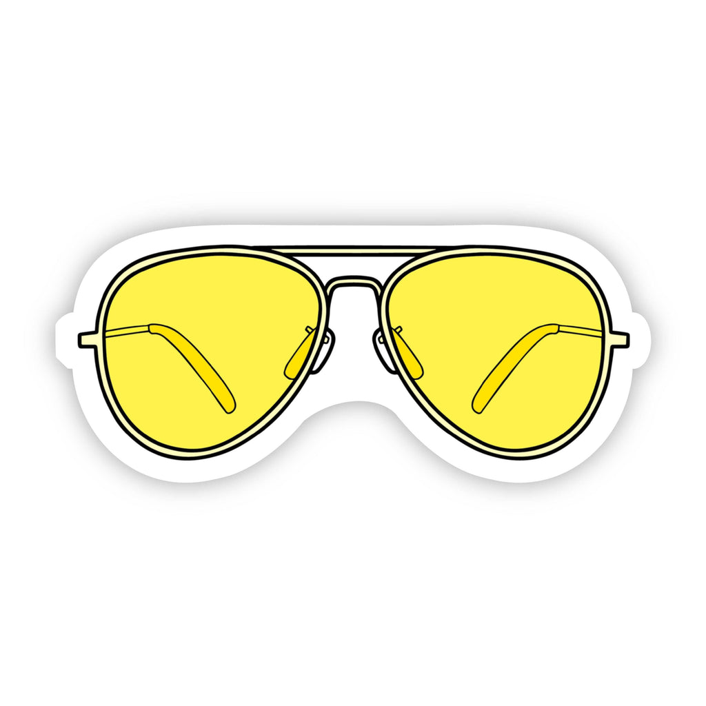 Brown Aviators Sunglasses Aesthetic Sticker – Big Moods