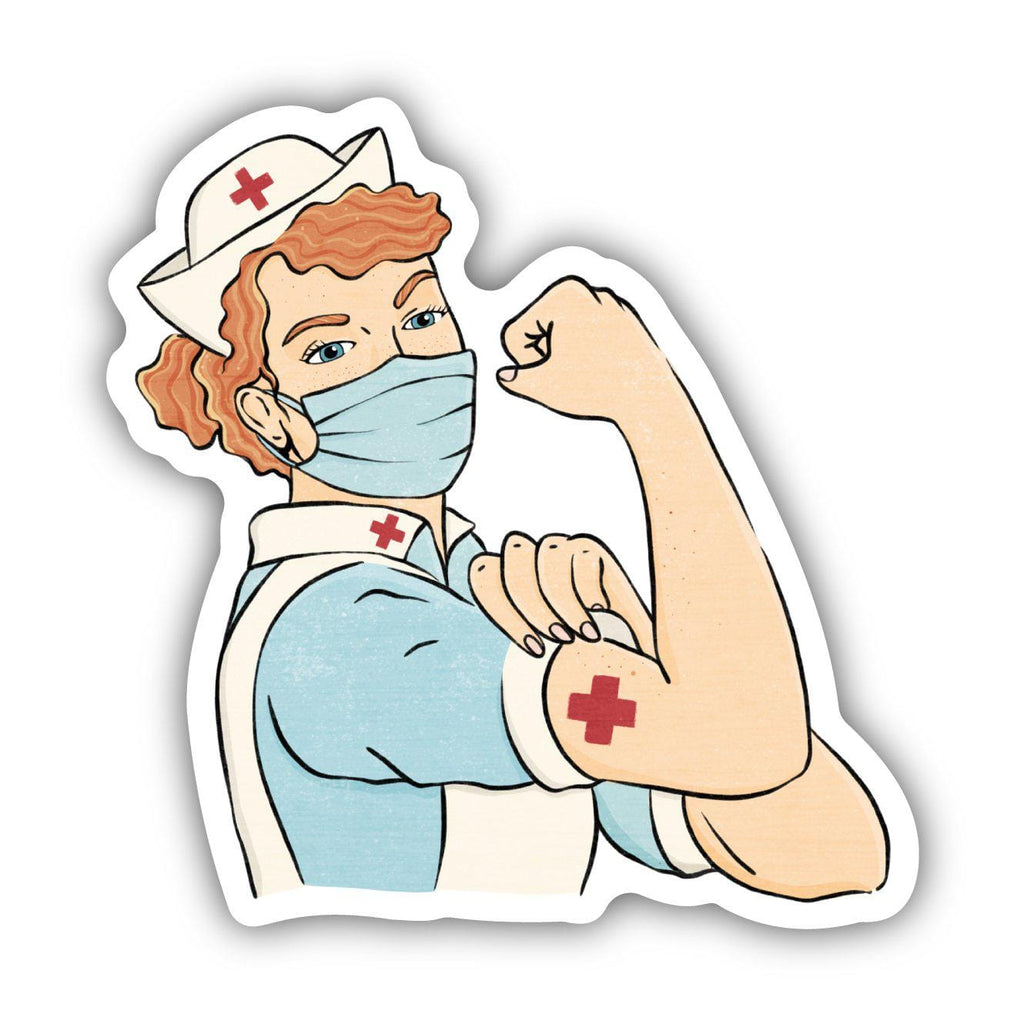 Rosie the riveter nurse pandemic sticker – Big Moods