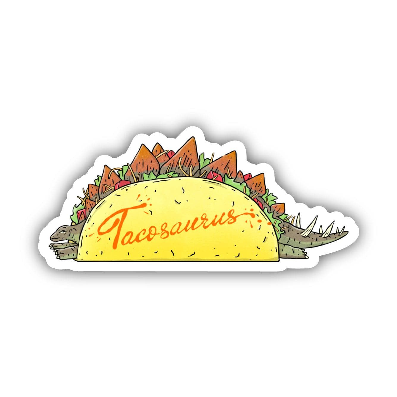 Taco-saurus Stegosaurus Dinosaur Sticker