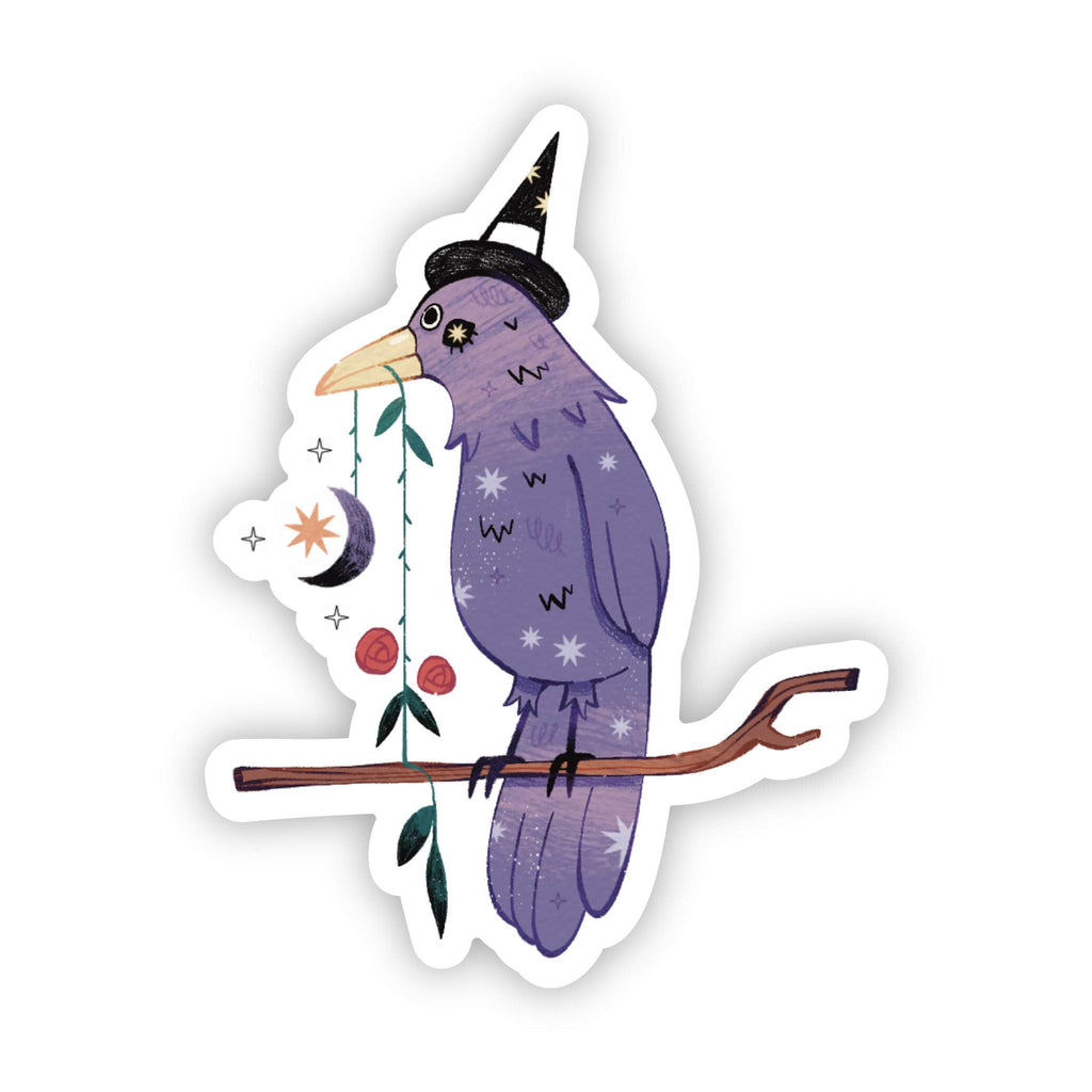 Crow / Raven on Curly Branch #688 - Vinyl Sticker / Decal - Made to Order