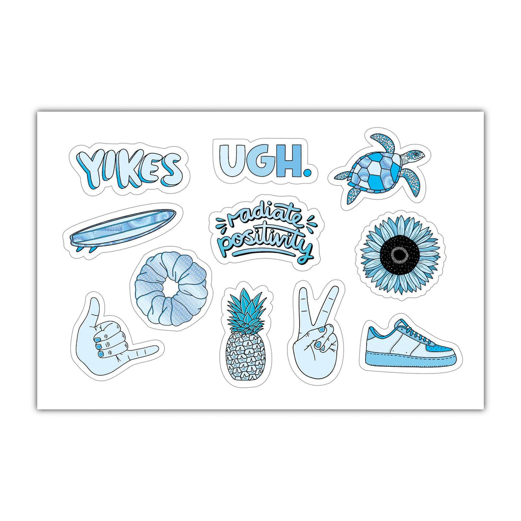 Water Bottle Blue Aesthetic Sticker