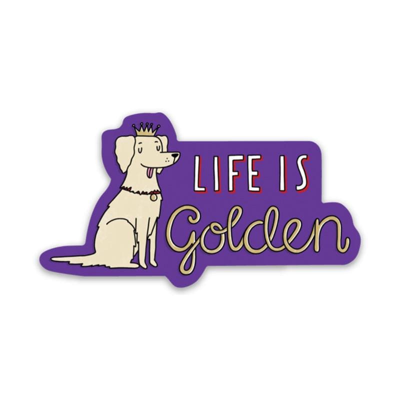 Download Life is Golden Sticker | Golden Retriever Sticker | Big Moods