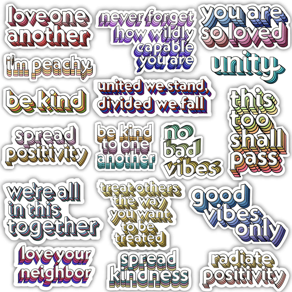 Positivity Lettering Sticker 7 Pack – Big Moods
