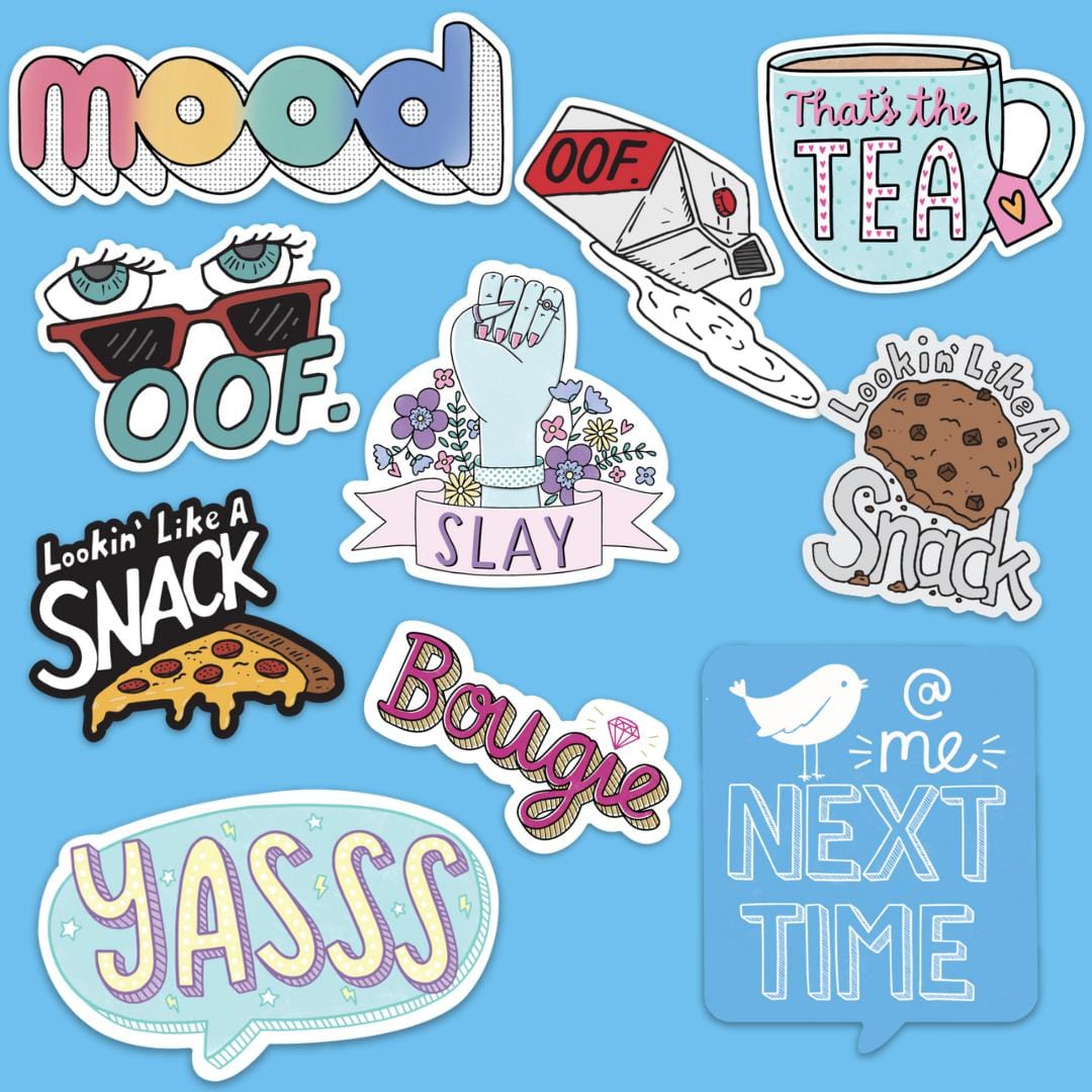 Mood Sticker 10 Pack Blue Big Moods 3945