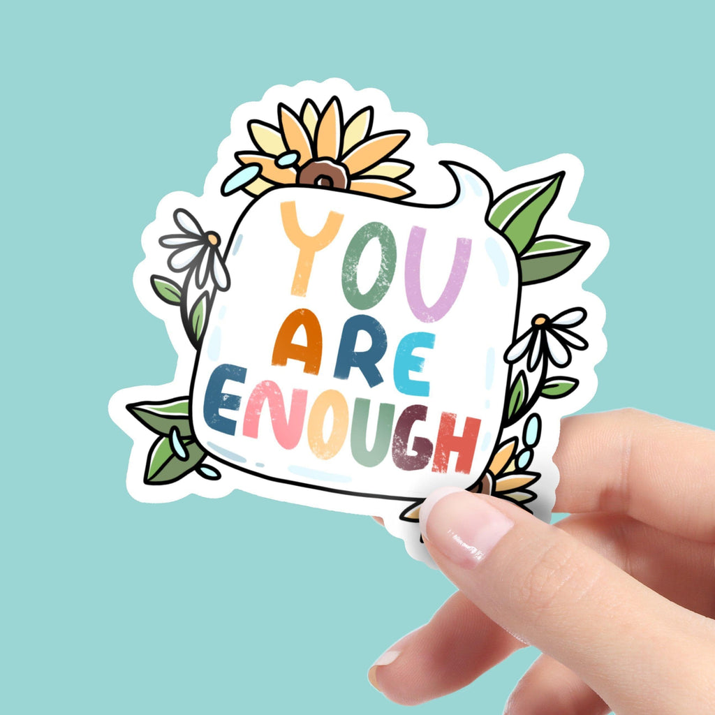 You Are Enough Multicolor Bubble Letters - Positivity Sticker – Big Moods