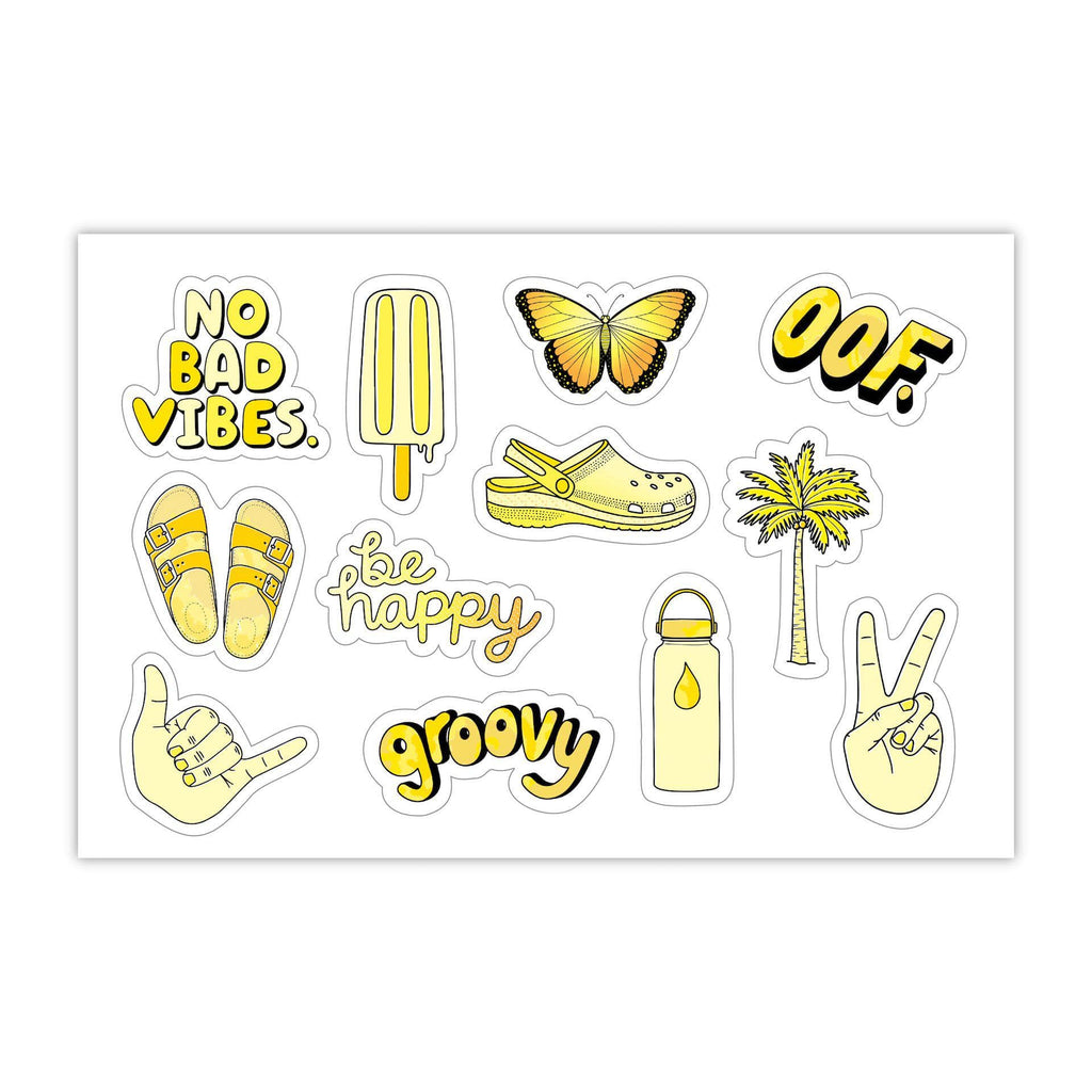 Yellow Aesthetic Sticker 23 Pack LARGE 3 x 3