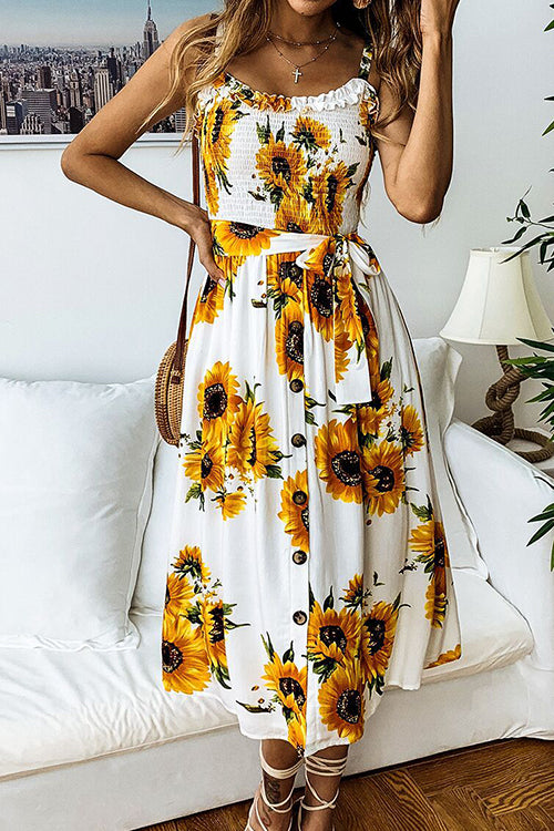 sunflower midi dress