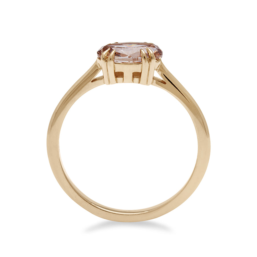 Bea East/West Solitaire Ring - Yellow Gold & Champagne Diamond (1.00ct)