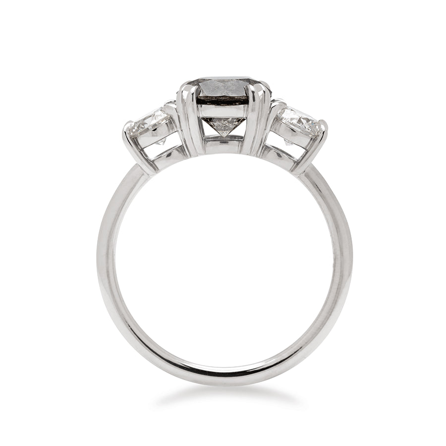 Eleonore Three Stone Ring - White Gold & Grey Diamond (1.50ct)