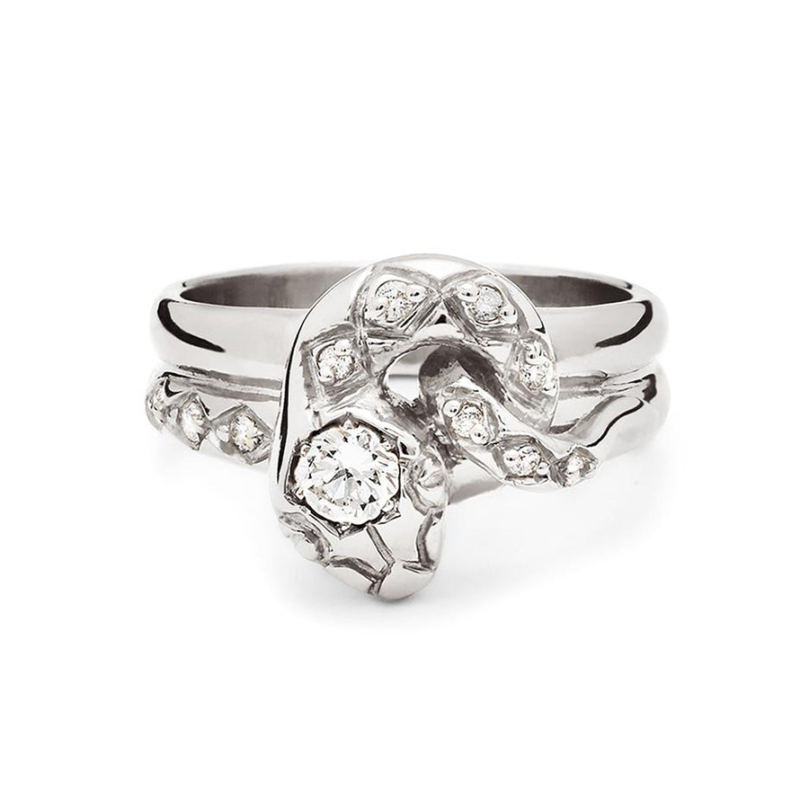 Victoria Serpente Ring in Blackened Silver