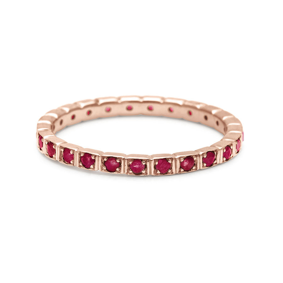 Wheat Eternity Commitment Band or ceremonial Ring Yellow Gold Ruby ...