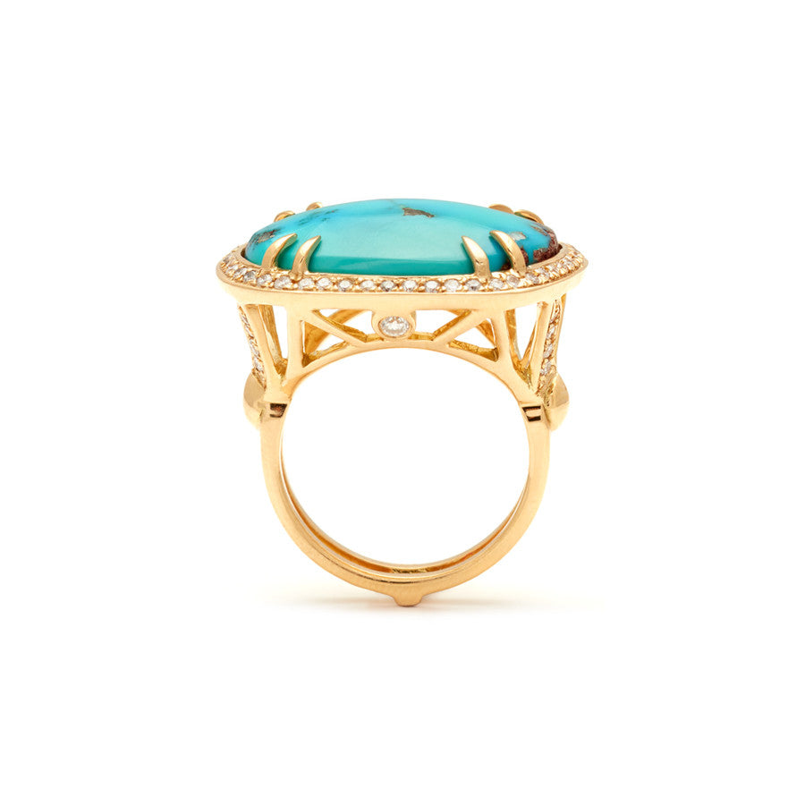 Anna Sheffield x Hayward Luna Ring - 18k Yellow Gold & White Diamonds