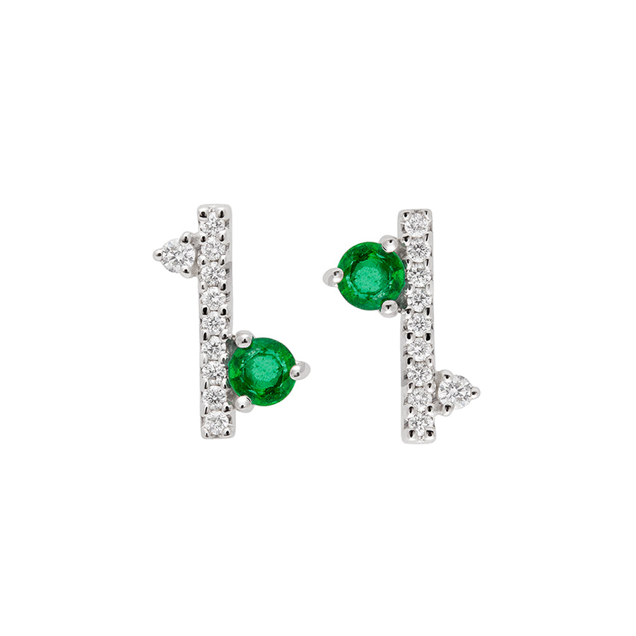 Emerald Studs | Anna Sheffield | Diamond Dusted Meridian Studs – Anna ...