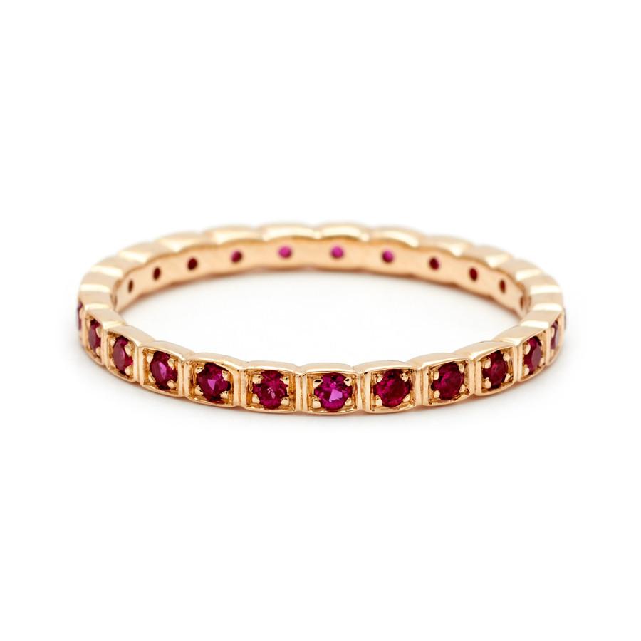 Wheat Eternity Commitment Band or ceremonial Ring Rose Gold Ruby – Anna ...