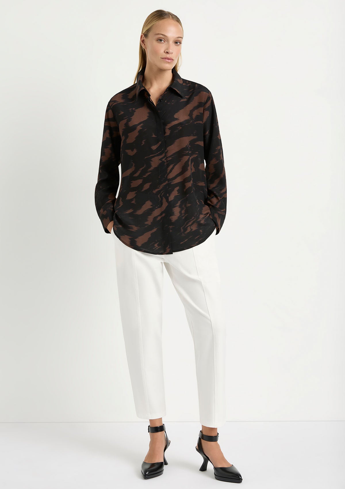 Mela Purdie Shadow Print Silk Soft Shirt