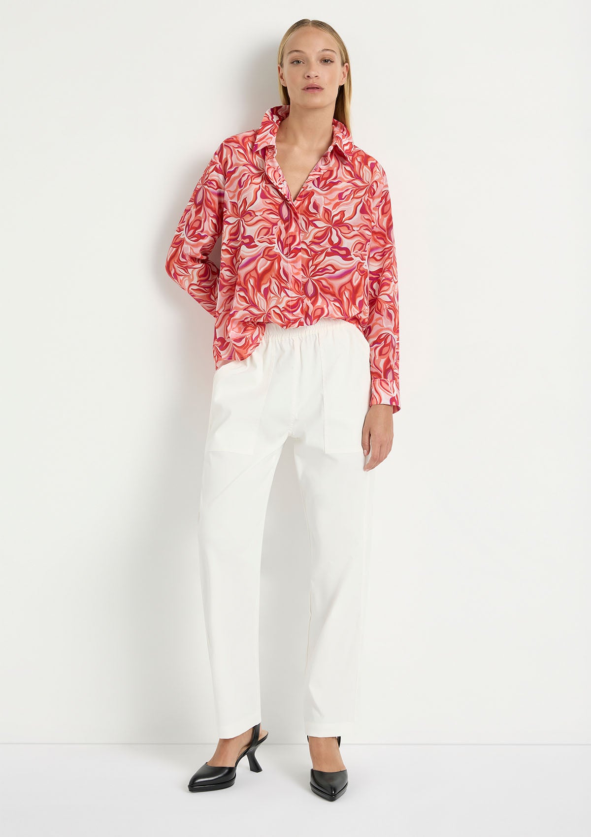 Mela Purdie Tangelo Print Silk Soft Shirt